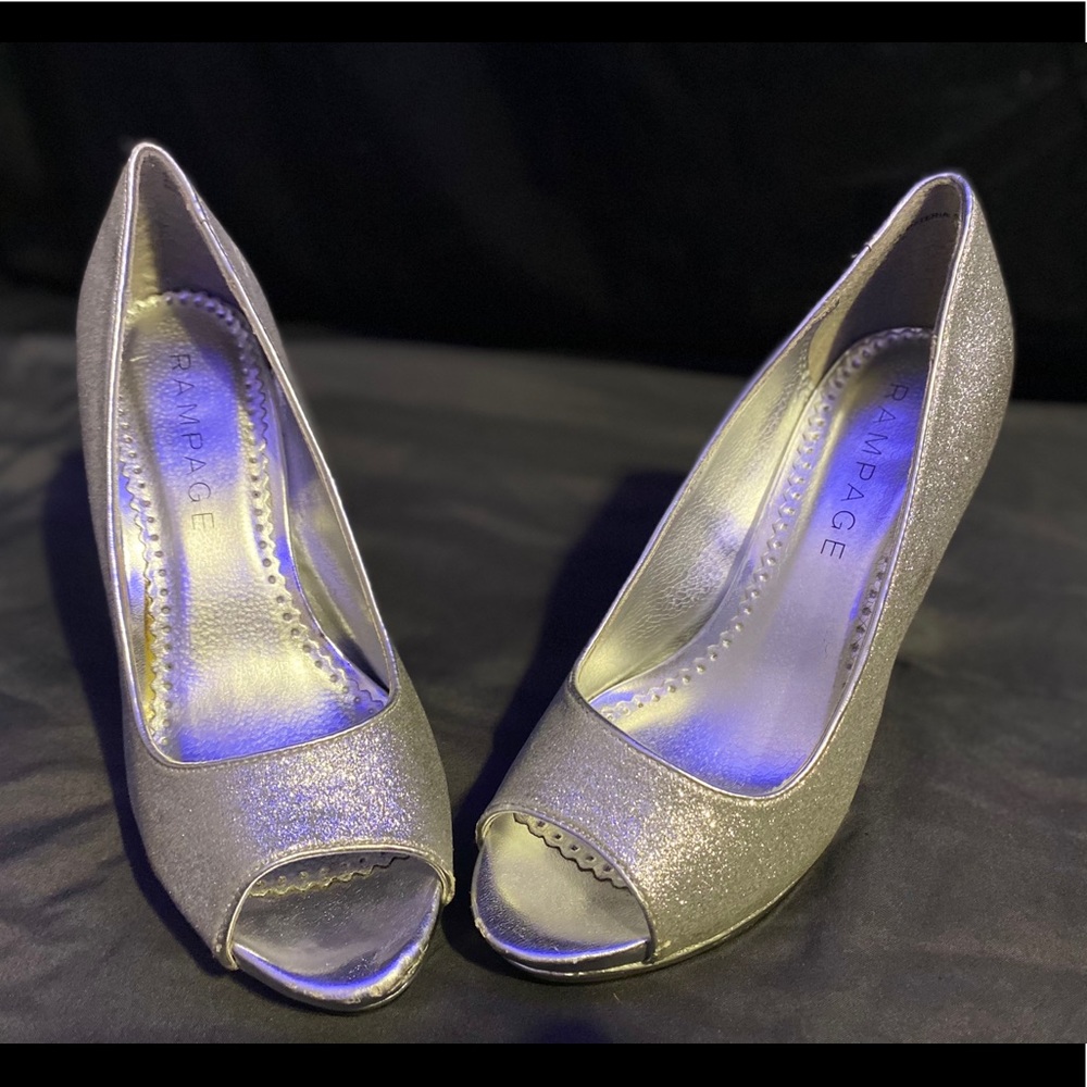 Silver dress shoes